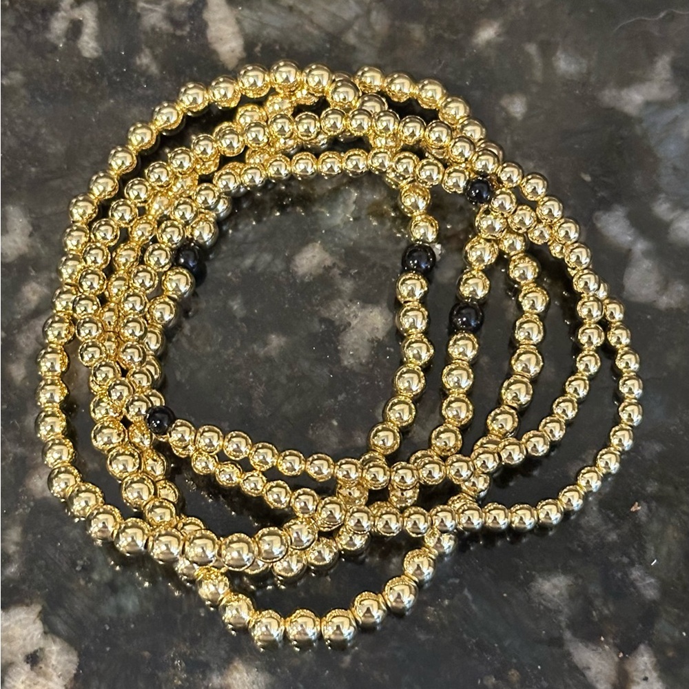 Allie + Bess Gold Dottie Bracelet Stack 4mm and 5mm